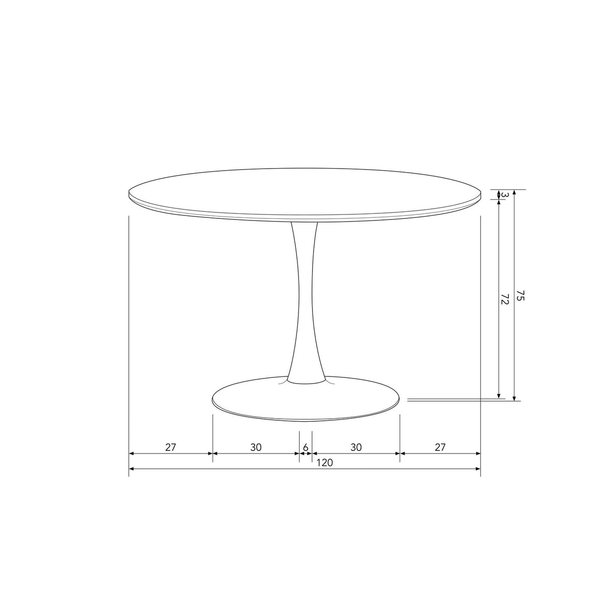 Valgomojo stalas TRUMPET