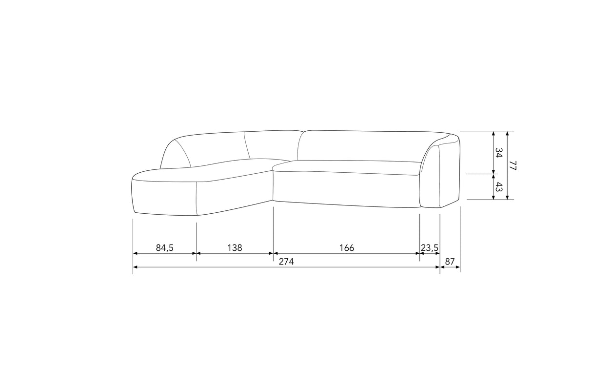 Kampinė sofa Sloping