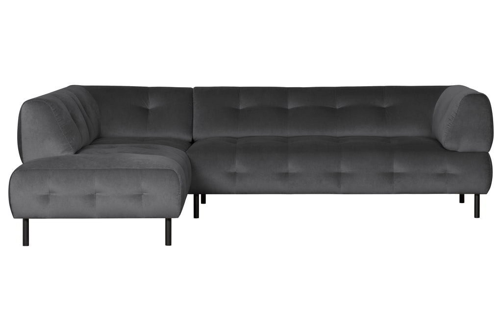 Pilka veliūrinė sofa