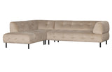 Rausva kampinė sofa