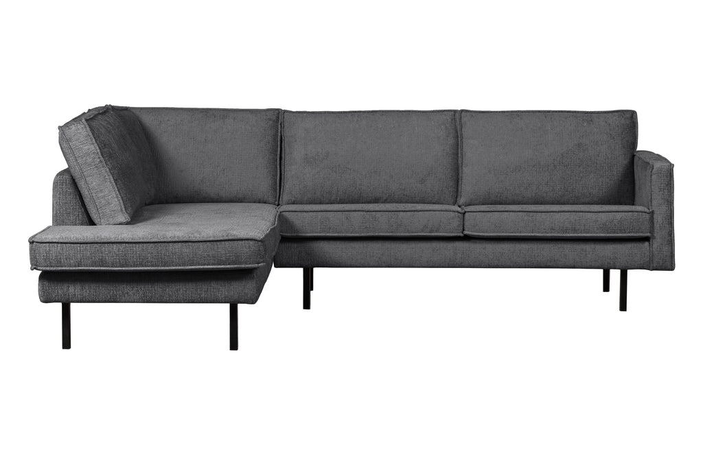 Tamsiai pilka kampinė sofa