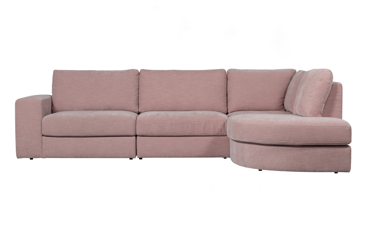 Rožinė kampinė sofa