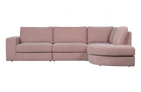 Rožinė kampinė sofa