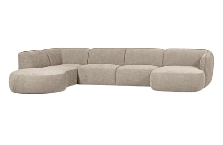 smėlio spalvos kampinė sofa