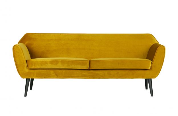 Ryškiai geltona sofa