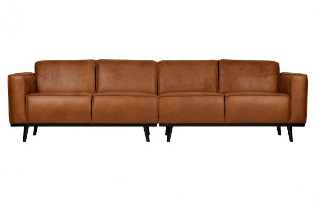 Ruda sofa iš odos