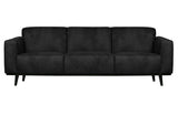 Juoda sofa iš perdirbtos odos