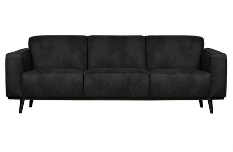 Juoda sofa iš perdirbtos odos