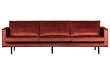 Raudonų plytų spalvos sofa