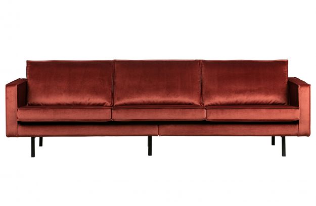Raudonų plytų spalvos sofa